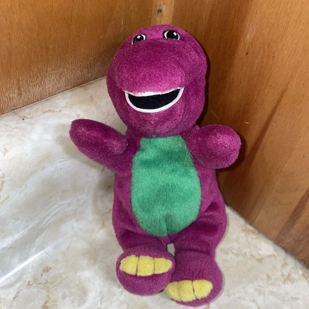 Vintage‎ 1997 Gund Lyons Group Tiny Barney Purple Dinosaur Beanbag Plush 7
